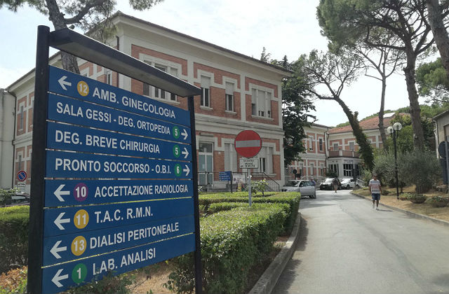 Sanità pubblica: l'area interna dell'ospedale di Senigallia