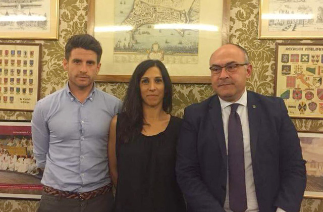 I consiglieri di Ostra Vetere Andrea Santini, Giuseppina Codias e Massimo Bello