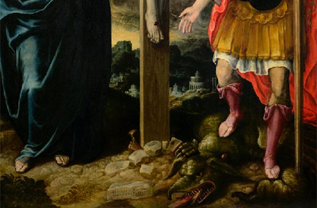 La "Crocefissione" di Ercole Ramazzani nella Pinacoteca diocesana di Senigallia (particolare)