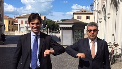 Francesco Acquaroli e Massimo Olivetti