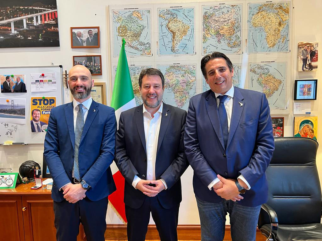 Da sinistra Marchetti, Salvini e Lucentini
